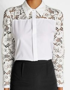 Authen, Burberry London Lace Button down Top